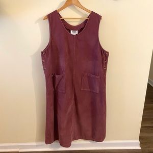 Vintage Mainstreet Blues Mauve Corduroy Jumper Dress 18W Plus